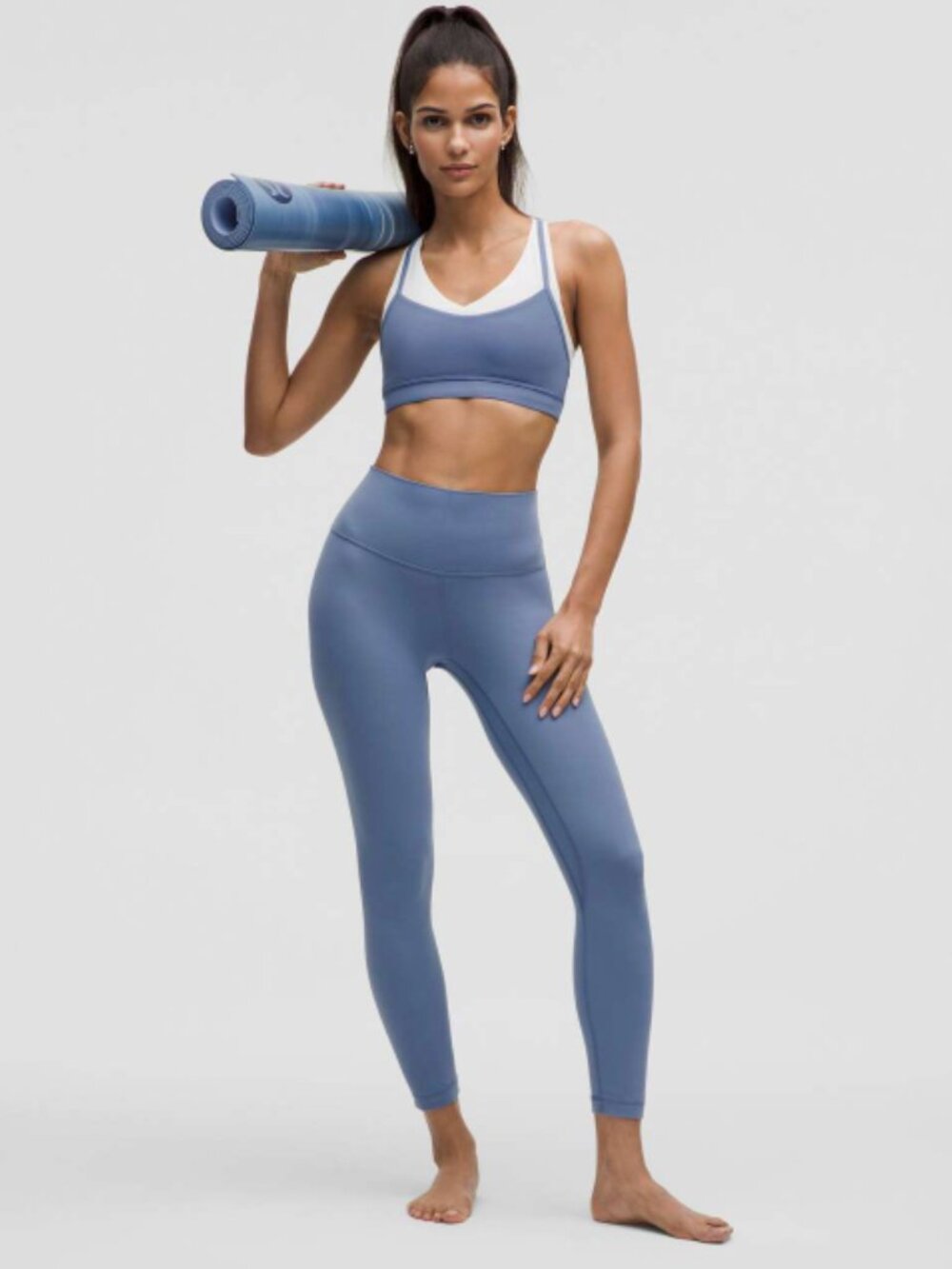 Lululemon Flow Y Bra Nulu Washed Denim